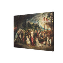 Aeneas prepares to lead the Trojans into exile Gallery Wrapped Canvas