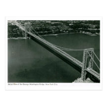 Aerial View George Washington Bridge Vintage Post Card
