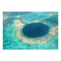 Aerial view of Blue Hole, sailboat anchored