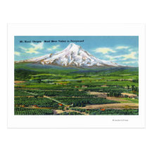 Aerial View of Hood River Valley and Mountain Postcards