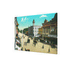 Aerial View of I StreetModesto, CA Stretched Canvas Print