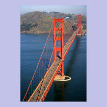 Aerial view of the Golden Gate Bridge in the posters