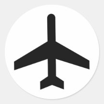 Aeroplane Round Stickers