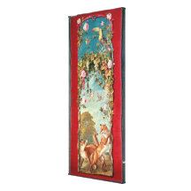 Aesop's fable The Fox and the Grapes Stretched Canvas Print