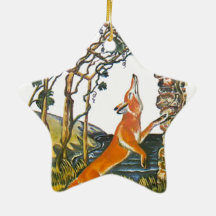 Aesop's fables, the fox and the grapes christmas tree ornament
