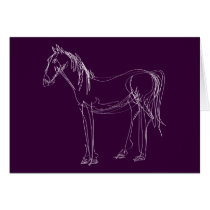 Afewliner Horse Aubergine Folding Card cards