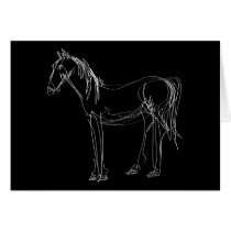 Afewliner Horse Black Folding Card cards