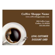 Affaires et cartes perforées de magasin de café cartes de visite personnelles