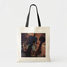 Affaires vintages, projectionniste dans une salle  sacs de toile