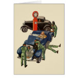 Affaires vintages, station service du service comp carte de vœux