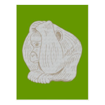 Affe Schimpanse ape monkey chimp Postkarten