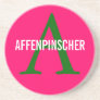Affenpinscher Breed Monogram Design Beverage Coasters