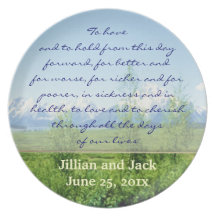 Affichage de voeux de MARIAGE de Tetons de ressort Assiettes Pour Soirée