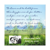 Affichage de voeux de MARIAGE de Tetons de ressort Impressions Sur Toile
