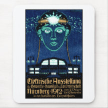 Affiche 1912 d'expo de l'électricité tapis de souris