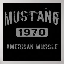 Affiche 1970 américaine de muscle de mustang