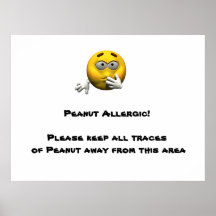 Affiche allergique d'arachide