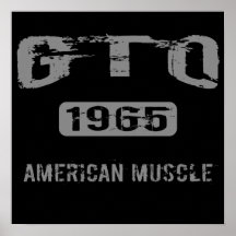 Affiche américaine de muscle de 1965 GTO