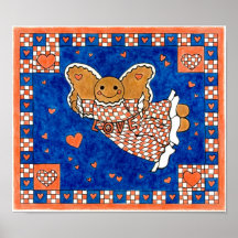 Affiche americana d'ange de pain d'épice d'art pop