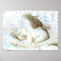 Affiche angélique bleue d'ailes de bébé - personna