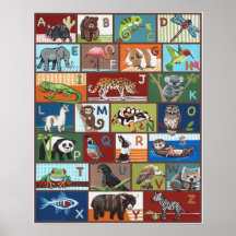 Affiche animale d'ABC