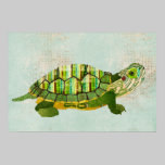 Affiche azurée d'art de tortue de jade affiches