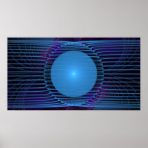 Affiche bleue de fractale