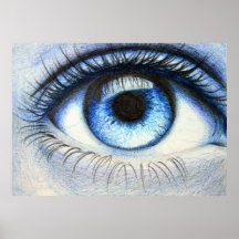 Affiche bleue se sentante