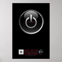 Affiche brillante noire de bouton de Geoff Westen