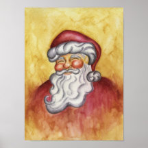 Affiche classique d'art de Noël du père noël
