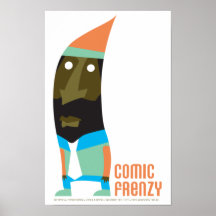 Affiche comique de gnome de frénésie