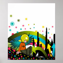 Affiche/copie :  Garçon d'Emo sous l'arc-en-ciel a