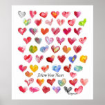 Affiche d'amour - suivez votre coeur