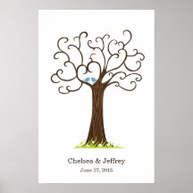 Affiche d'arbre d'empreinte digitale (Heartastic B