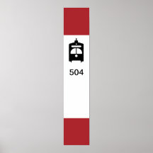 Affiche d'arrêt de tramway de TTC avec l'itinérair