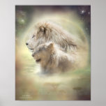 Affiche d'art de lune de lion