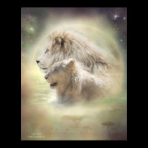 Affiche d'art de lune de lion affiches