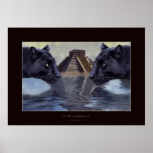 Affiche d'art de PANTHÈRE NOIRE et de CHICHEN ITZA