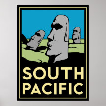 affiche d'art déco d'île de South Pacific Pâques r