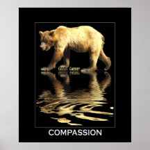 Affiche d'art d'ours gris
