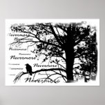 Affiche - de B&W silhouette plus jamais Raven