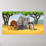 Affiche de bande de cruche de safari