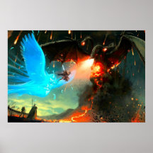 Affiche de bataille de dragon du feu