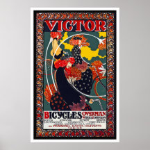 Affiche de bicyclette :  Bicyclettes de Victor - W