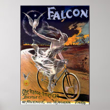 Affiche de bicyclette de faucon
