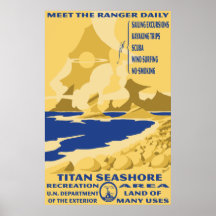 Affiche de bord de la mer de titan grande