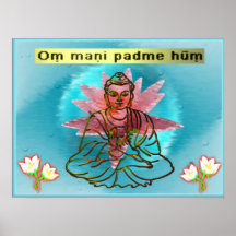 Affiche de Bouddha de bourdonnement de l'OM Mani P