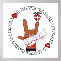 AFFICHE de CARDIOLOGIE d'AMOUR du signe I de MAIN 