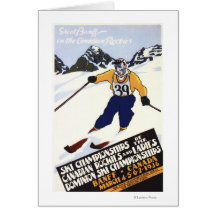 Affiche de championnat de ski de dominion cartes de vœux