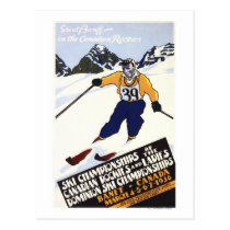 Affiche de championnat de ski de dominion cartes postales